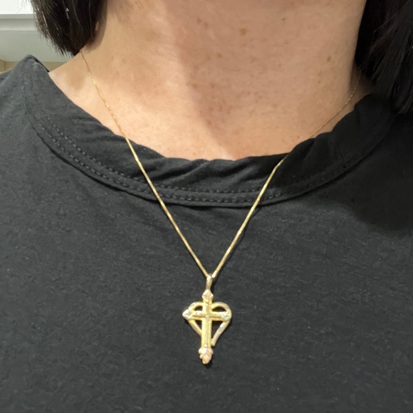 Authentic BLACK HILLS GOLD heart + cross necklace - Picture 12 of 13